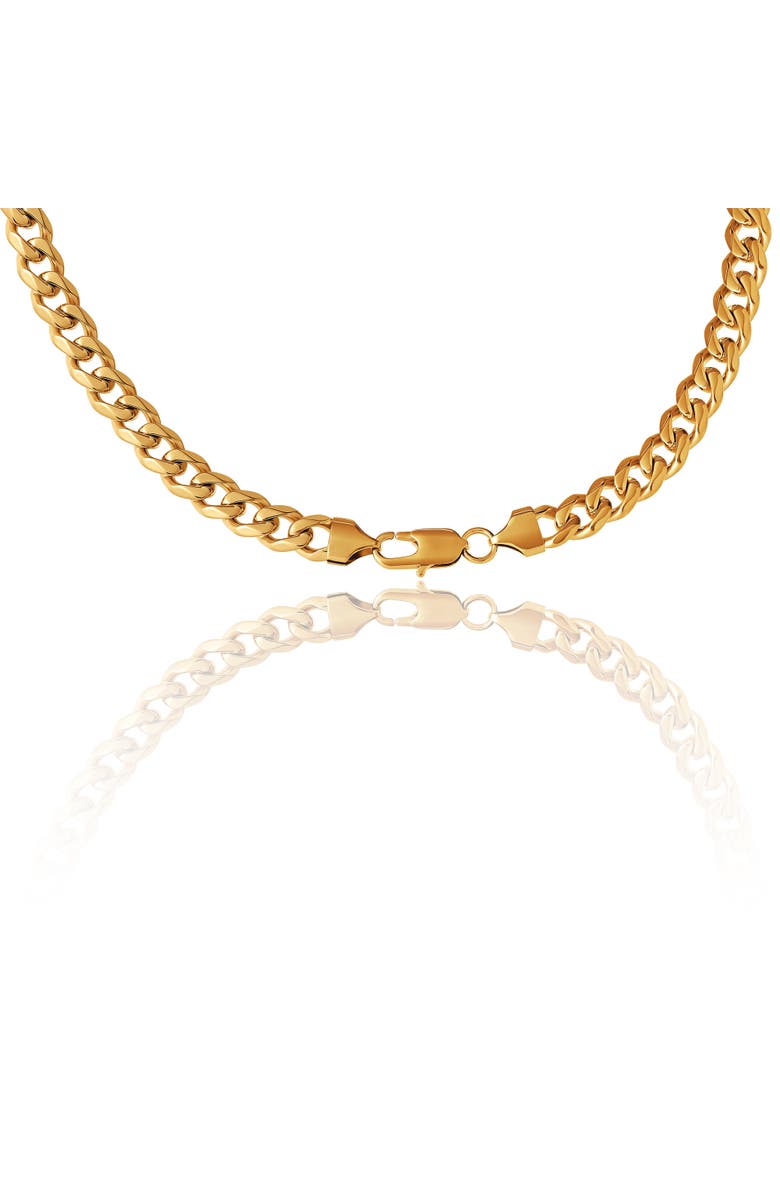 Lucky Brand Gold-Tone Curb Chain Necklace, Alternate, color, Gold