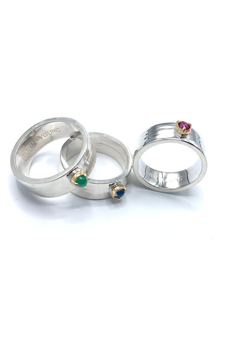 "Liquid Metal" Wide Band Claw Ring, Alternate, color, Ruby