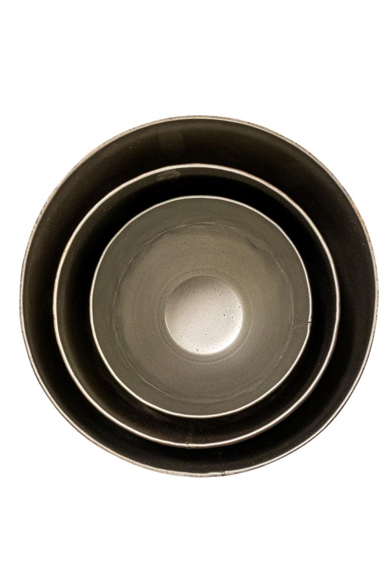 Various Round Metal Planters with Distressed Finish, Pewter, Set of 3, Alternate, color, Grey