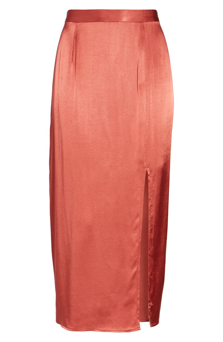 WAYF Brady Satin Midi Skirt, Alternate, color,