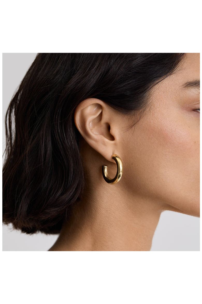 Bold Lucky Hoop Earrings, Alternate, color, GOLD