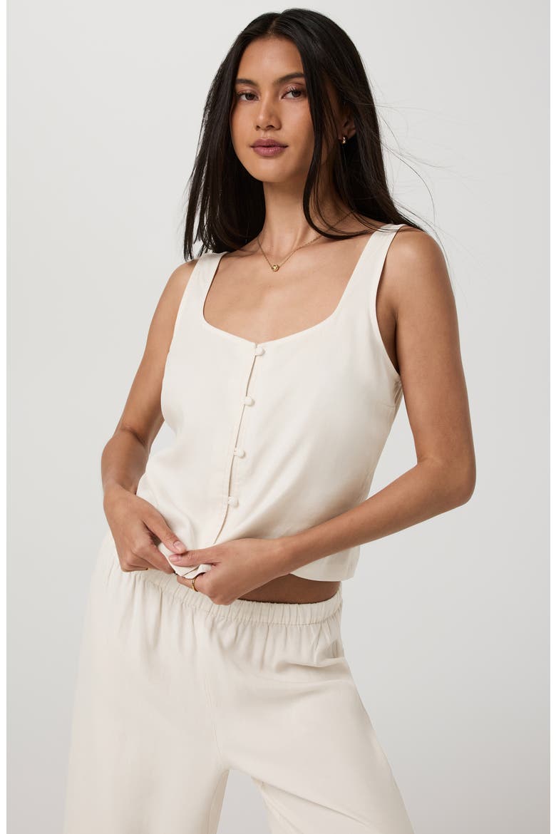 Trestles Twill Button Tank, Alternate, color, NATURAL