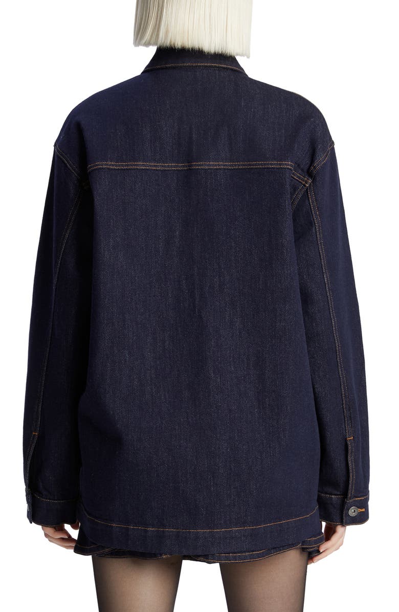 Bardot Keely Oversize Denim Jacket, Alternate, color, Dark