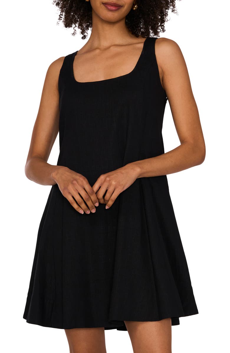 1.STATE Sleeveless Full Circle Minidress, Alternate, color, Rich Black