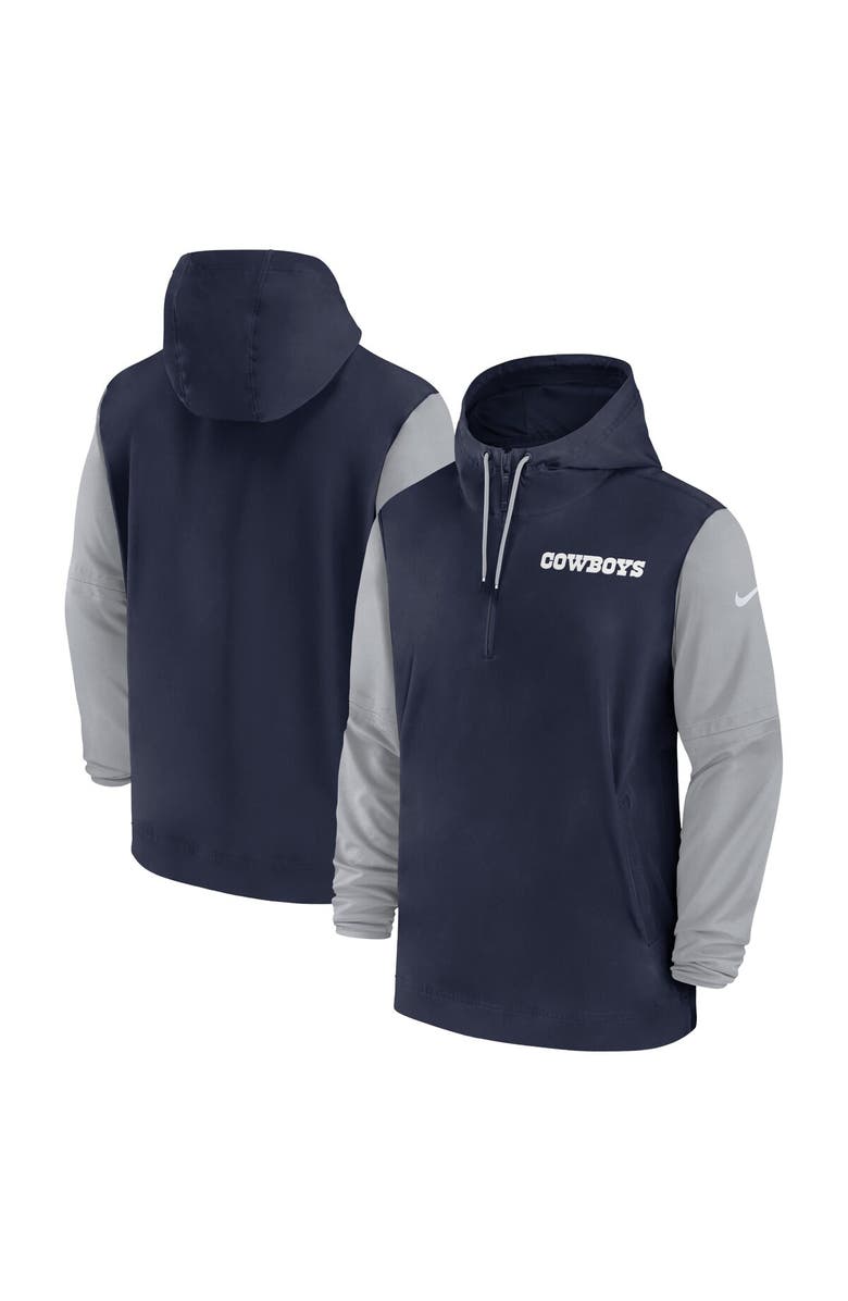 Nike Men's Nike Navy Dallas Cowboys 2024 Sideline Pre-Game Half-Zip Jacket, Alternate, color, Navy