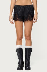EDIKTED Reisa Lace & Satin Shorts