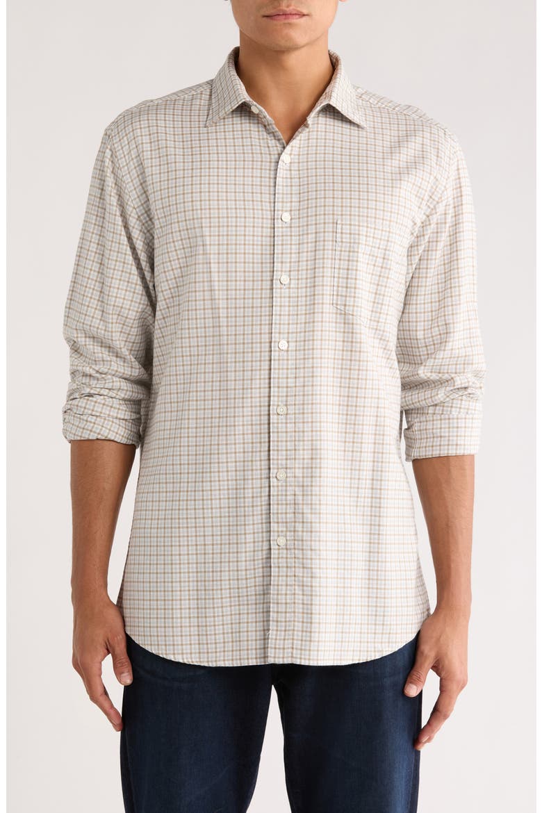 Grants Island Sport Fit Button-Up Shirt, Main, color, TUSSOCK