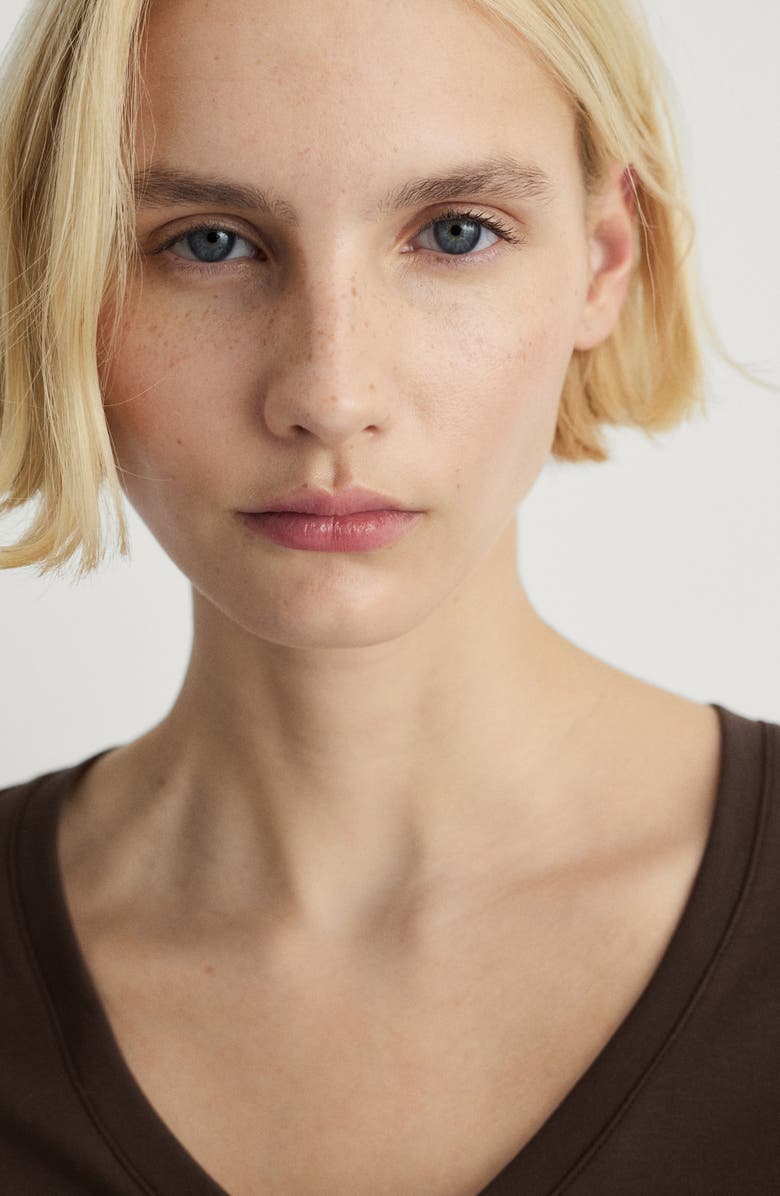 MANGO V-Neck Cotton Pajama Top, Alternate, color, 