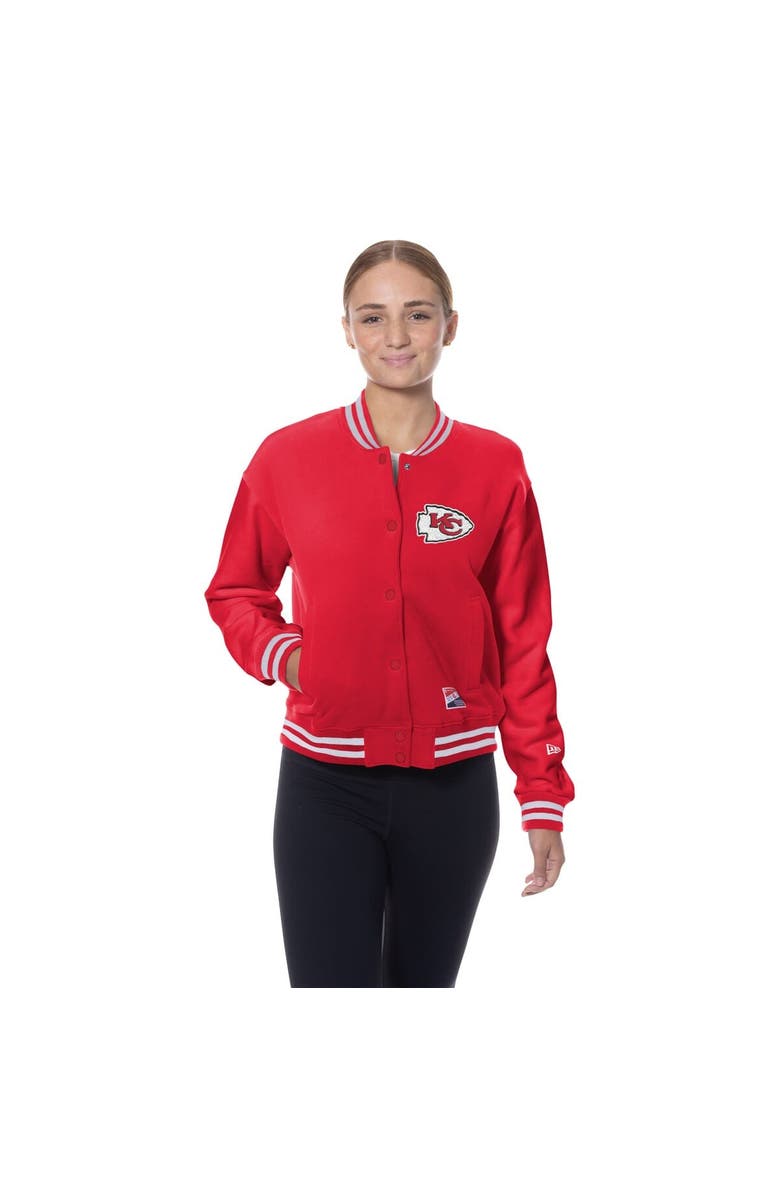 New Era Women's New Era Red Kansas City Chiefs Throwback Fleece Full-Snap Jacket, Alternate, color, Red