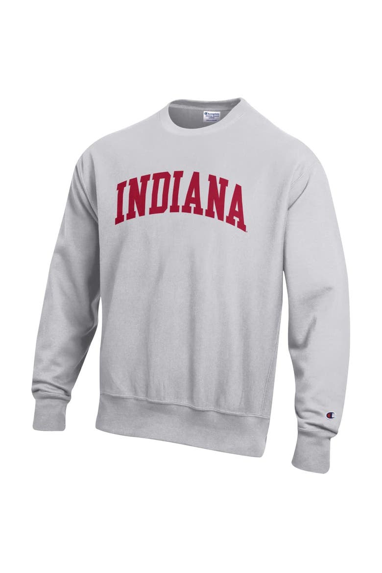 Men's Champion Gray Indiana Hoosiers Reverse Weave Fleece Sweatshirt, Alternate, color, Gray
