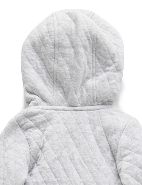 Purebaby Quilted Hooded Coverall Onsie In Gray