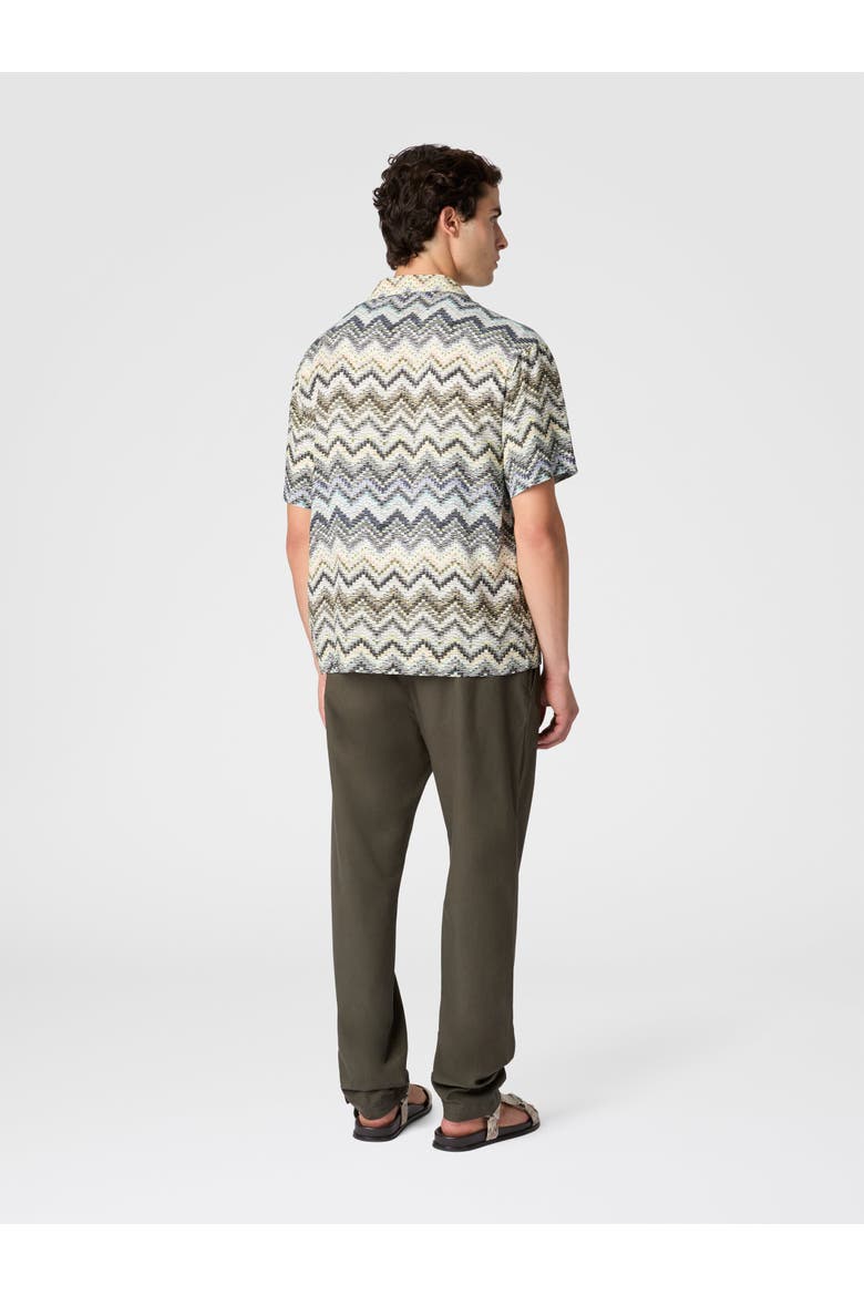Bowling Shirt In Viscose With Dashed Zigzag Print, Alternate, color, Multicoloured