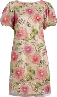 Eliza J Sequin Floral Shift Dress