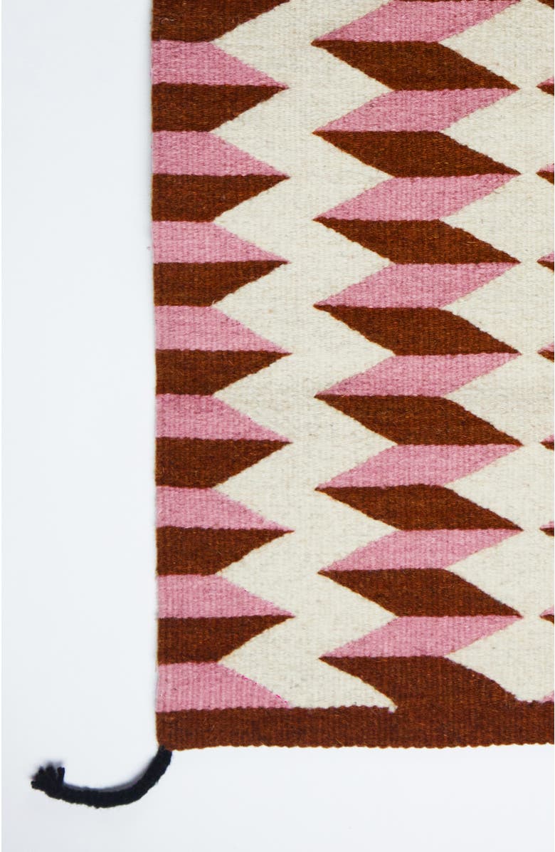 Archive New York Teo Pink and Umber Handwoven Flatweave Wool Rug, Alternate, color, Pink