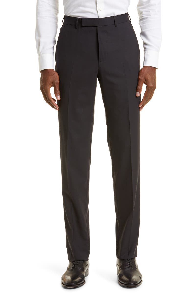 ZEGNA High Performance<sup>™</sup> Wool Trousers, Main, color, Black