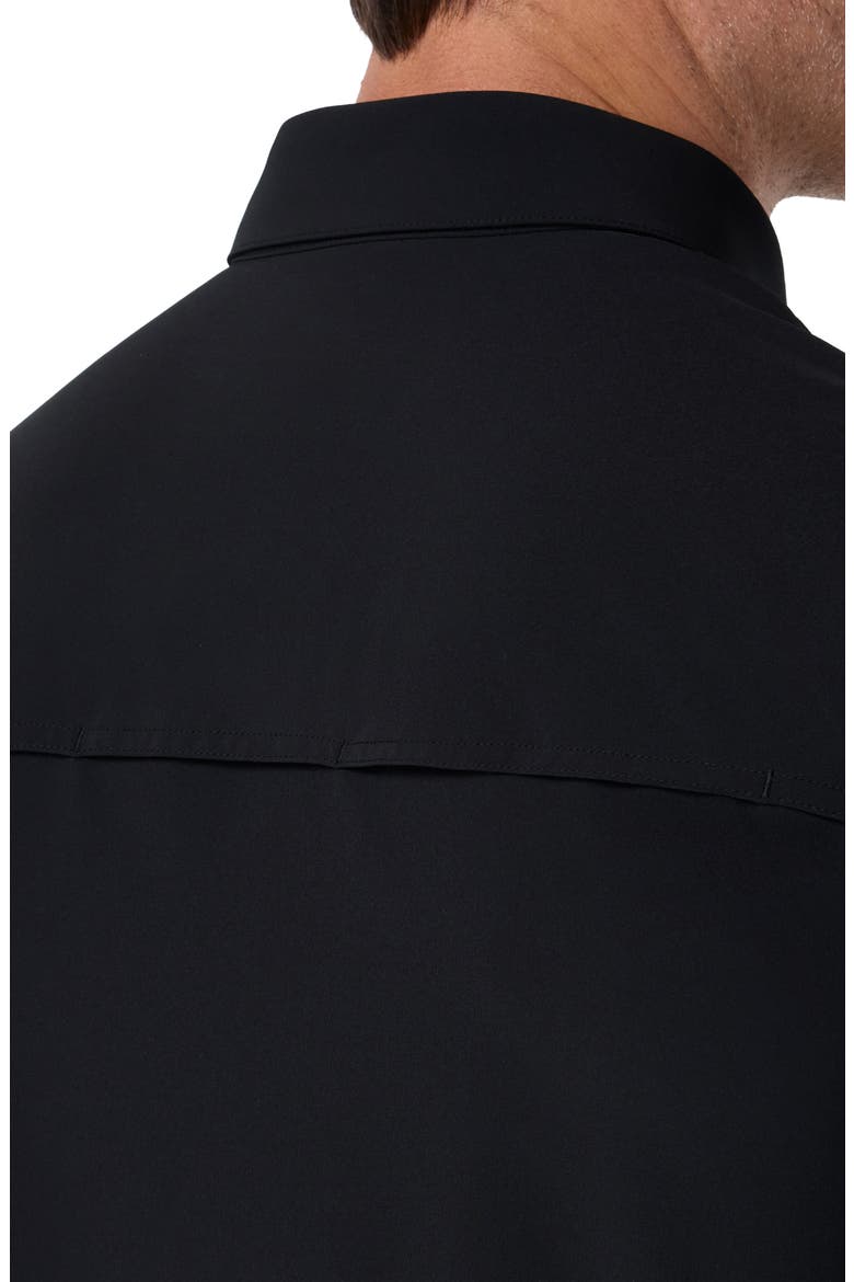 Leeward Tailgate Short Sleeve Button Up Shirt, Alternate, color, BLACK