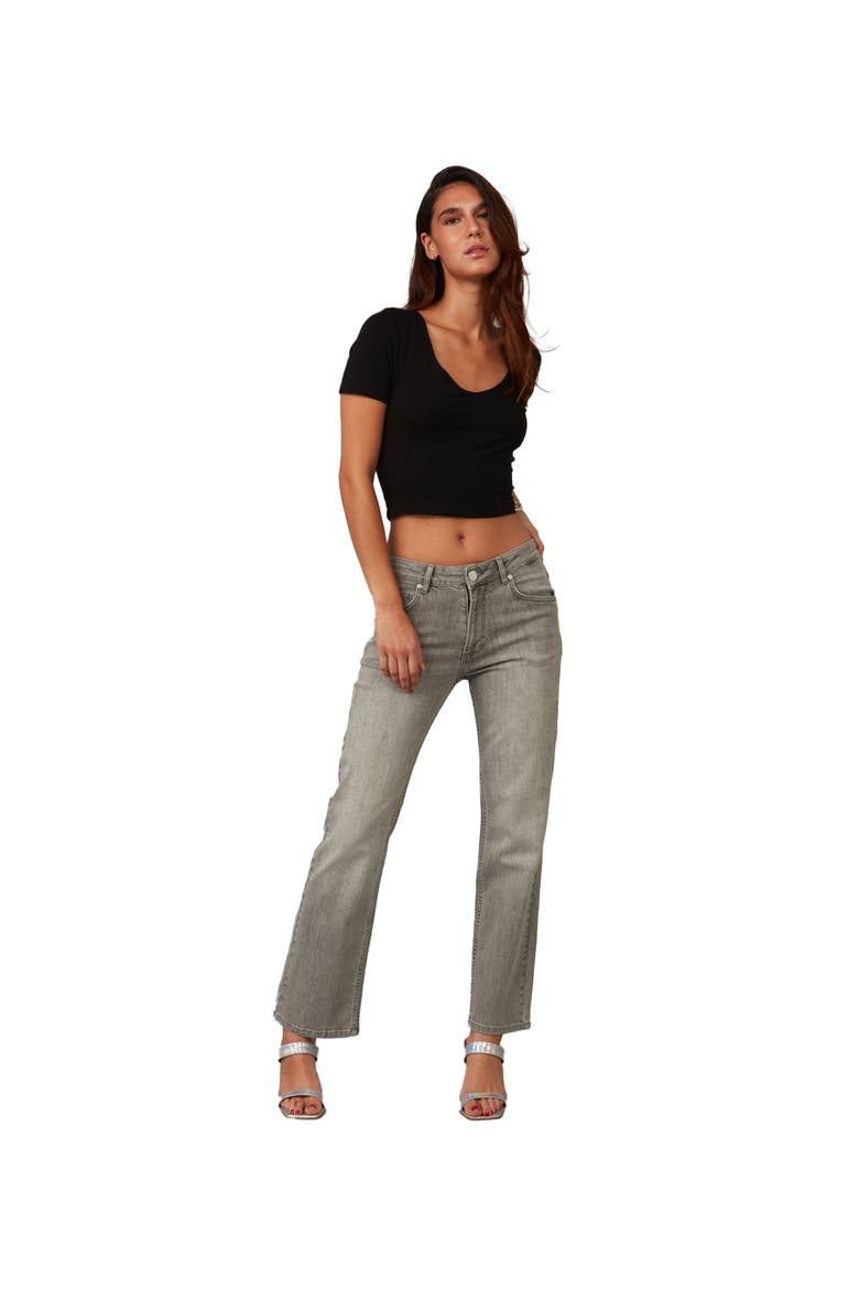 Denver High Rise Straight Jeans, Alternate, color, Mid Ash