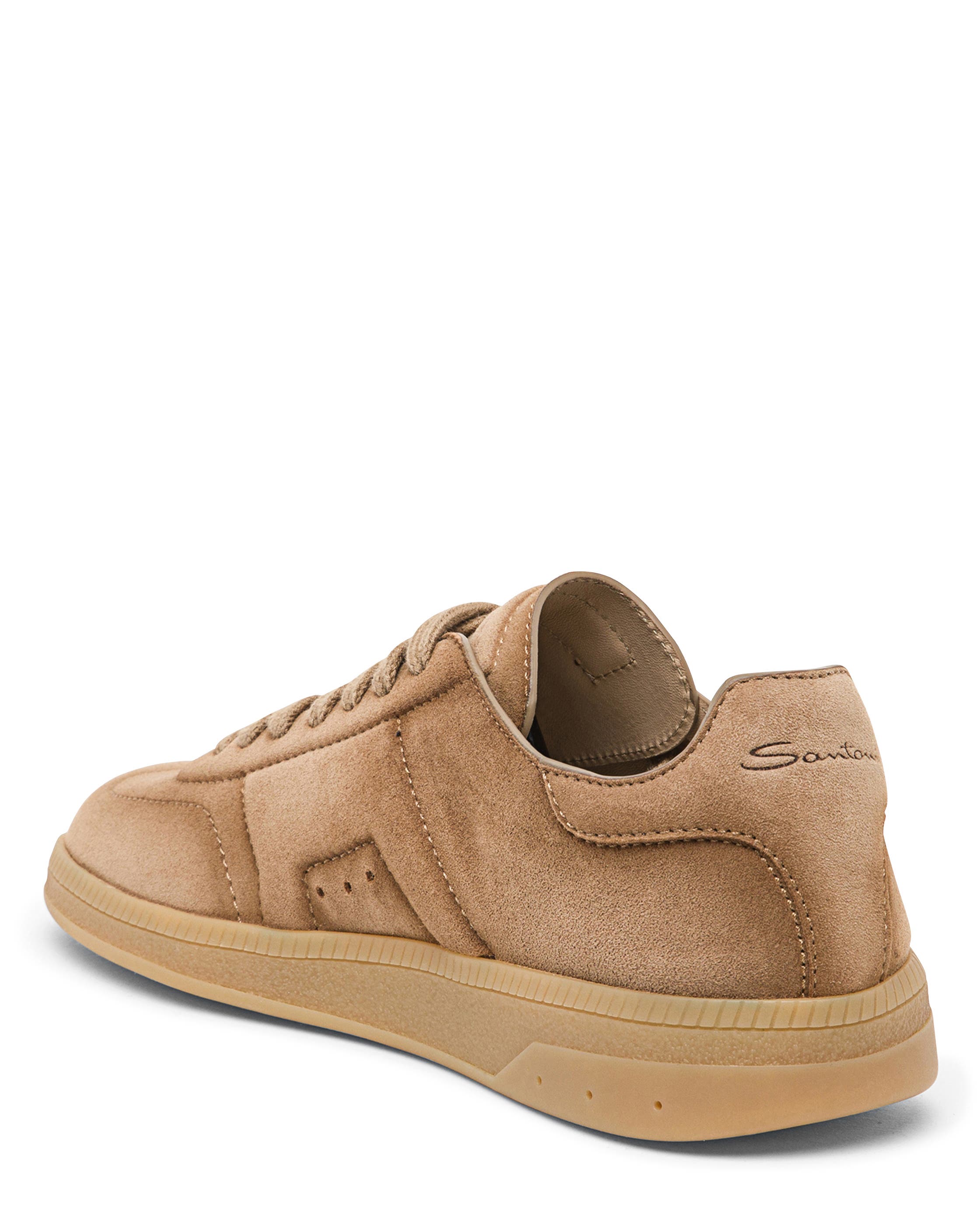 Santoni Women
s Leather and Suede DBS Oly Sneaker, Alternate, color, Brown