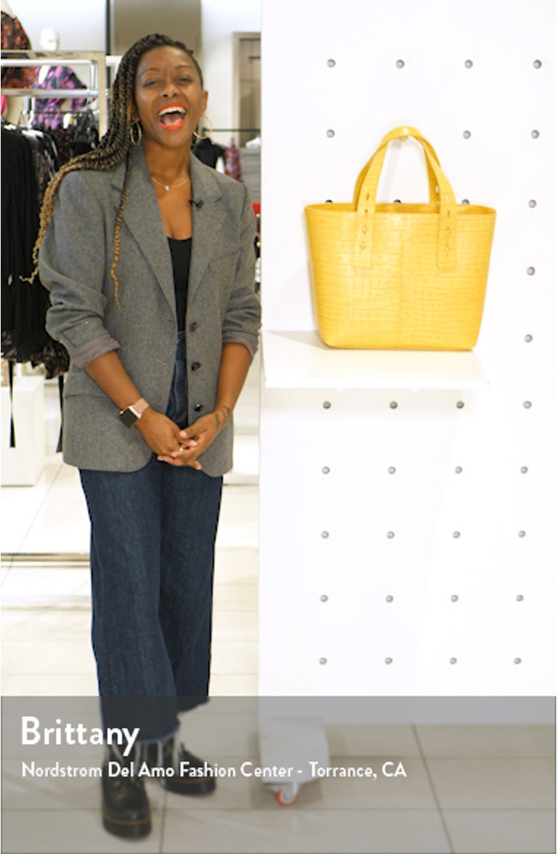 Les Second Medium Embossed Leather Tote, sales video thumbnail