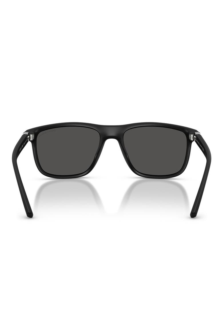 56mm Pillow Sunglasses, Alternate, color, MATTE BLACK / DARK GREY
