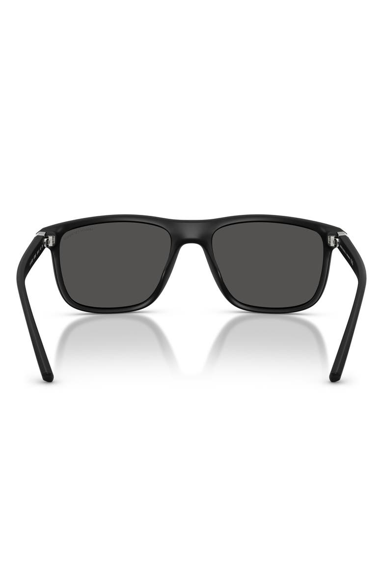 Armani Exchange 56mm Pillow Sunglasses, Alternate, color, Matte Black / Dark Grey