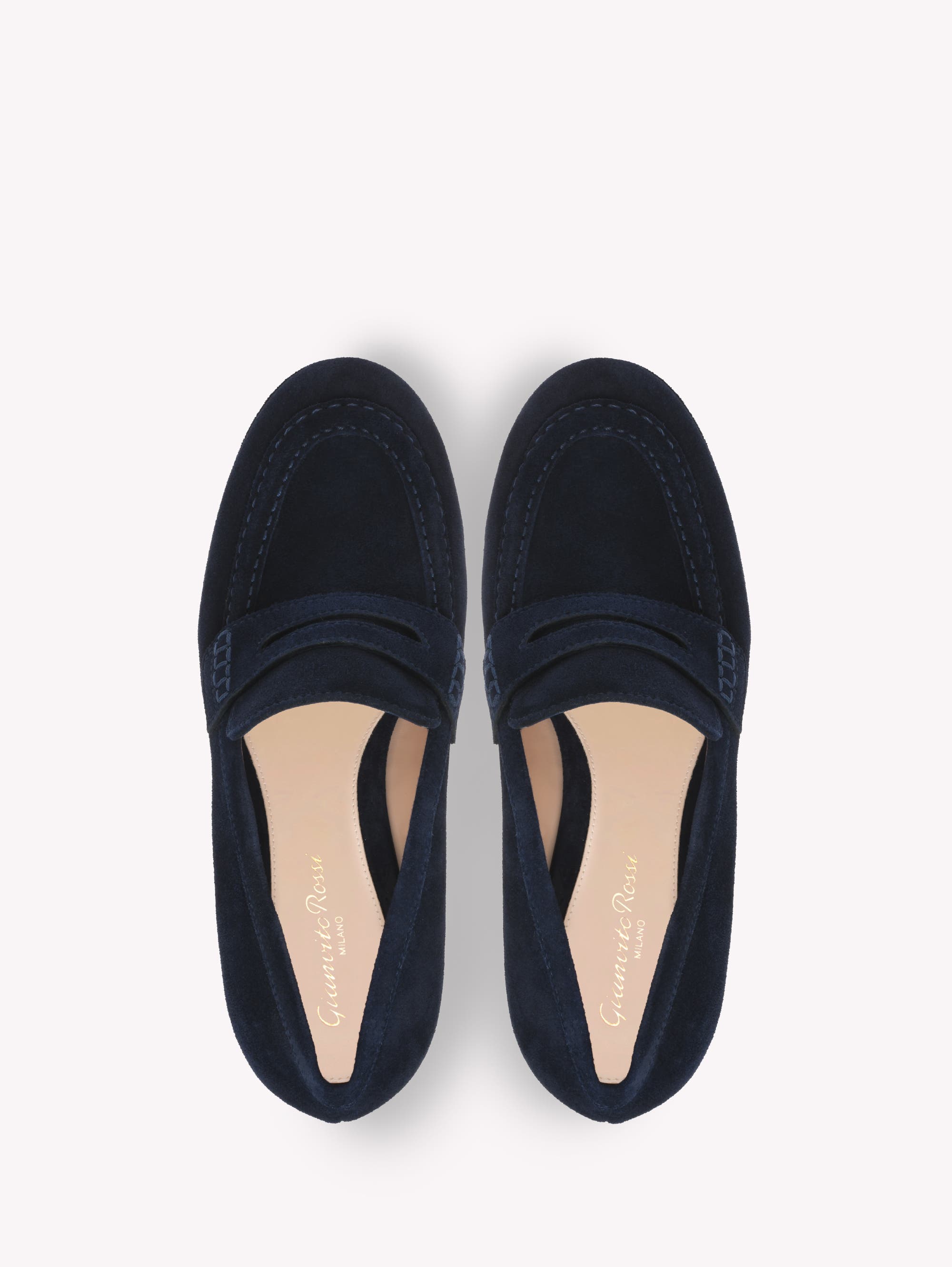 Gianvito Rossi Jenna Mocassin, Alternate, color, Blue Suede