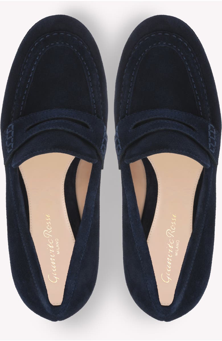 Gianvito Rossi Jenna Mocassin, Alternate, color, Blue Suede