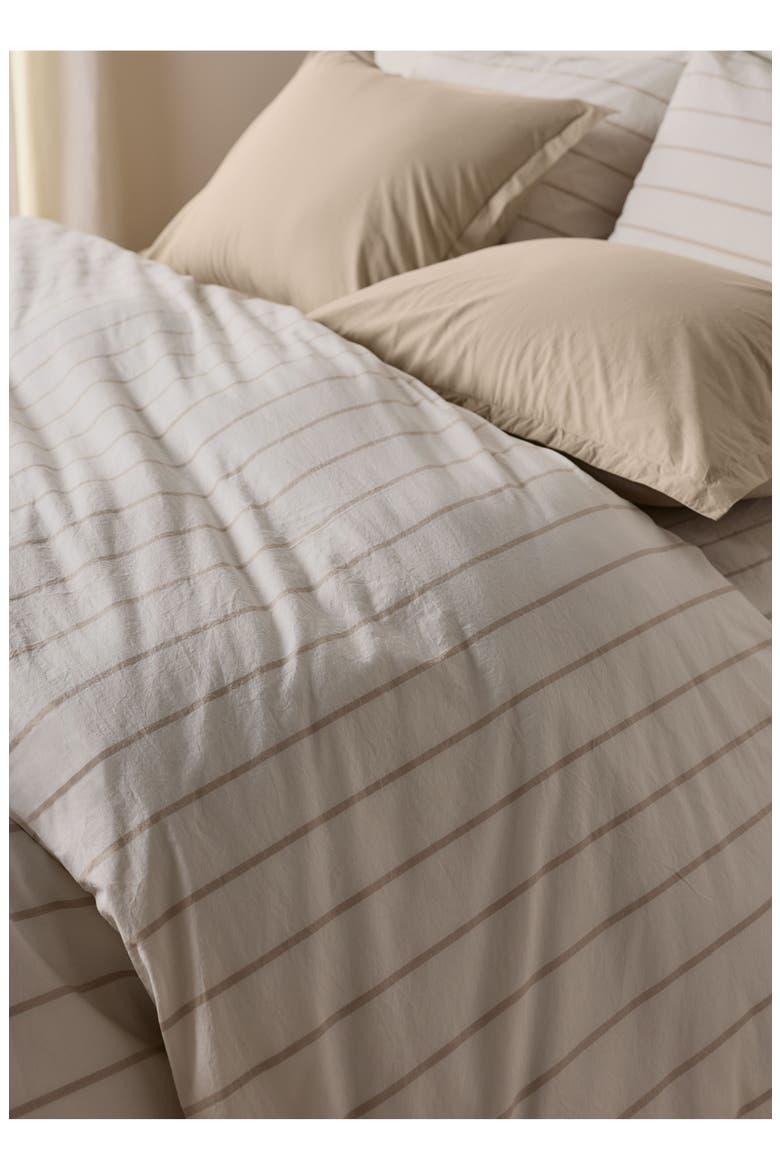 Brushed Cotton Duvet Cover, Alternate, color, CREAM/LATTE