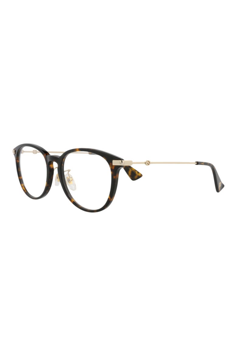 53mm Round Optical Glasses, Alternate, color, HAVANA GOLD TRANSPARENT