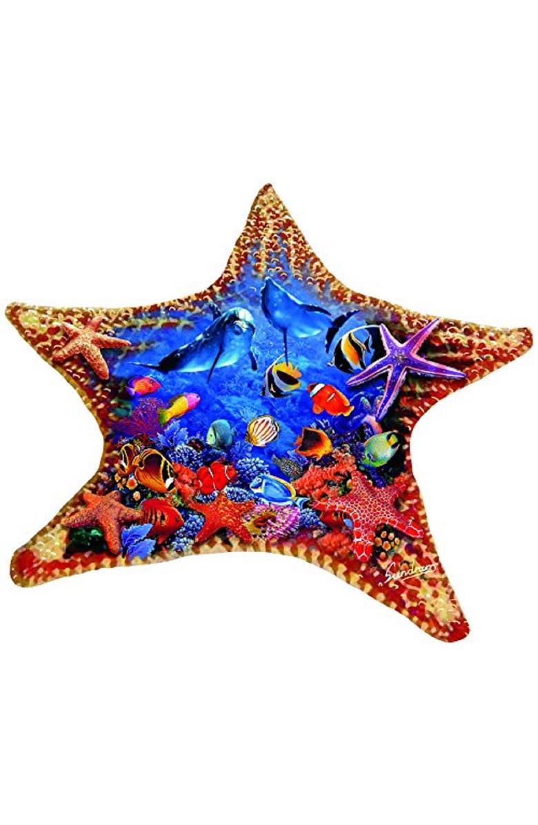 Sunsout Starfish 600 piece Jigsaw Puzzle for Adults Special Shape, Alternate, color, Multicolor