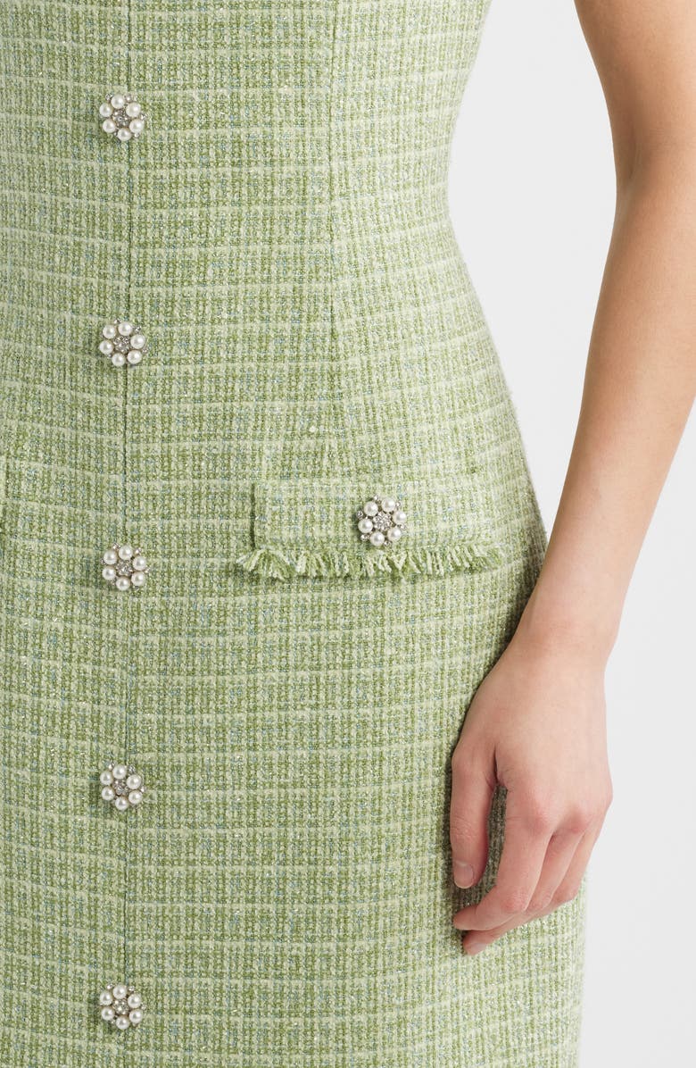 LIKELY Jenny Strapless Tweed Midi Dress | Nordstrom