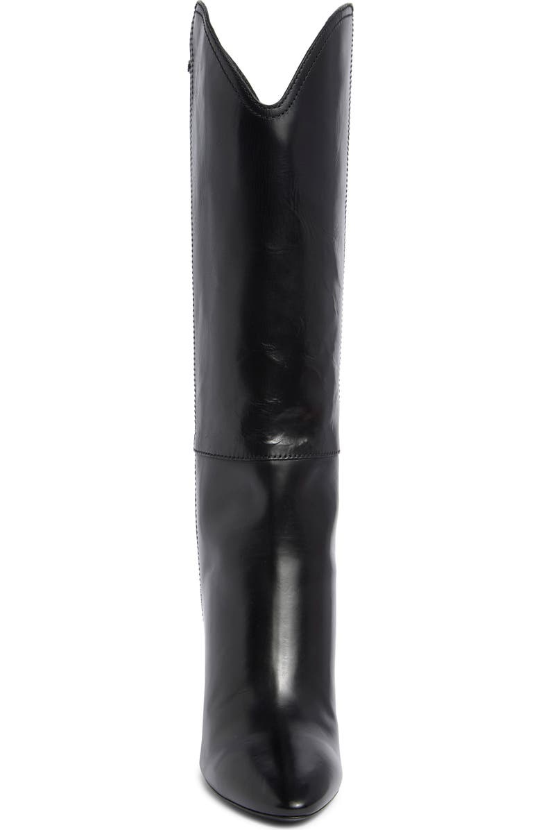 Longchamp Metallic Heel Western Boot, Alternate, color, Black