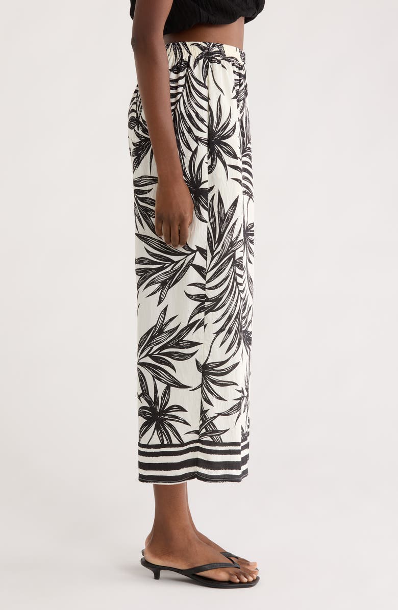 MELLODAY Print Wide Leg Pants, Alternate, color, Black White