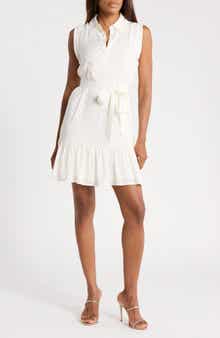 Sleeveless Lurex Ruffle Hem Minidress