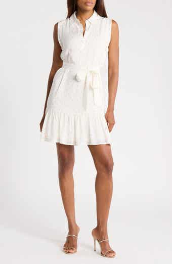 Sleeveless Lurex Ruffle Hem Minidress