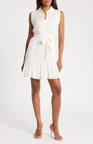Melrose and Market Sleeveless Lurex Ruffle Hem Minidress
