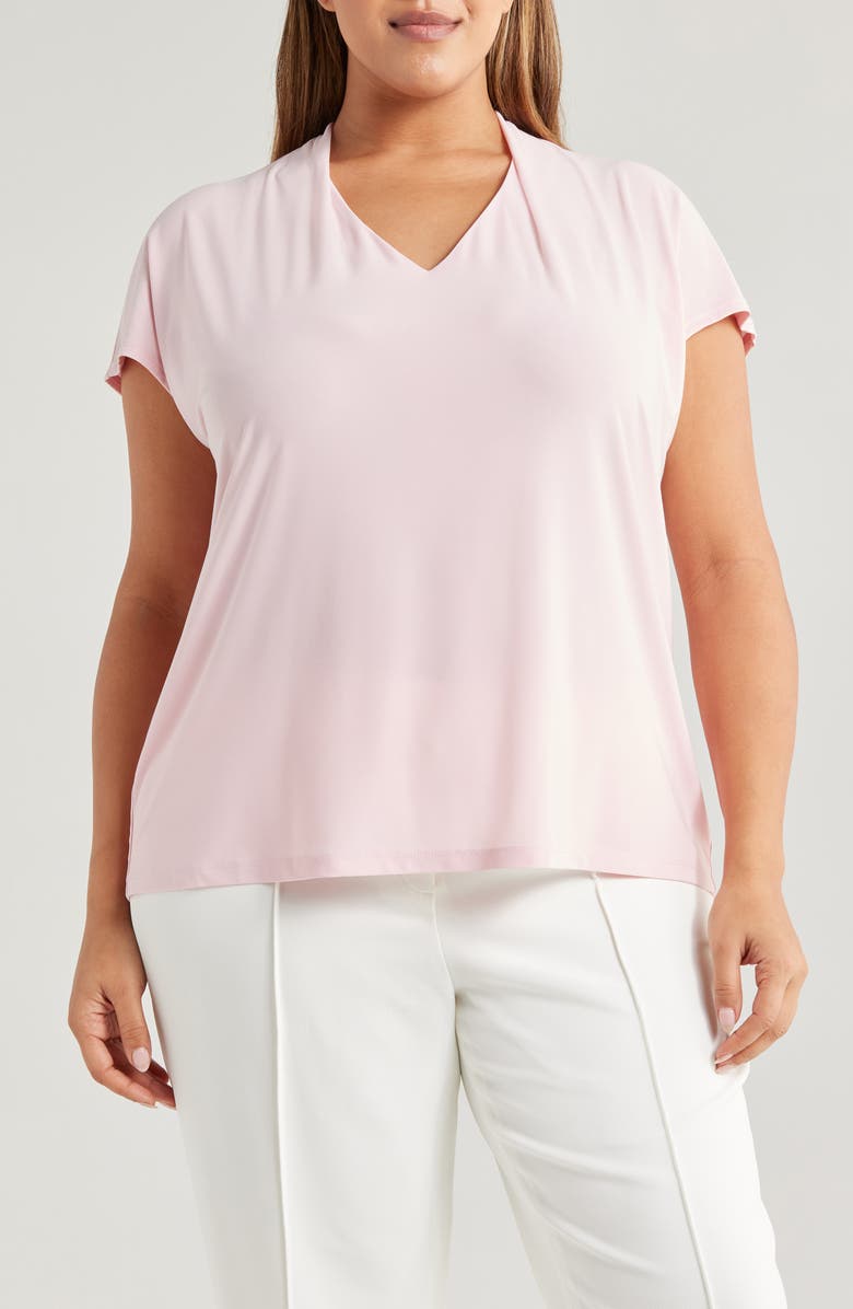 KASPER Draped V-Neck Top, Main, color, 