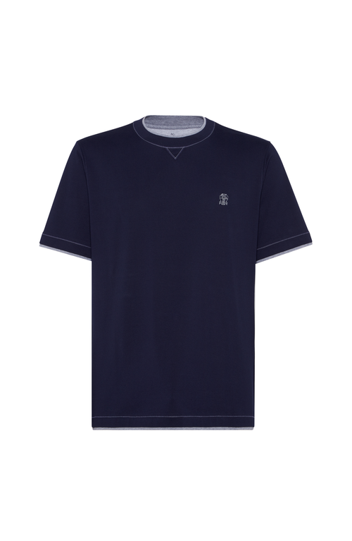 Brunello Cucinelli Short-sleeved Crew Neck T-shirt With Contrasting Stitching