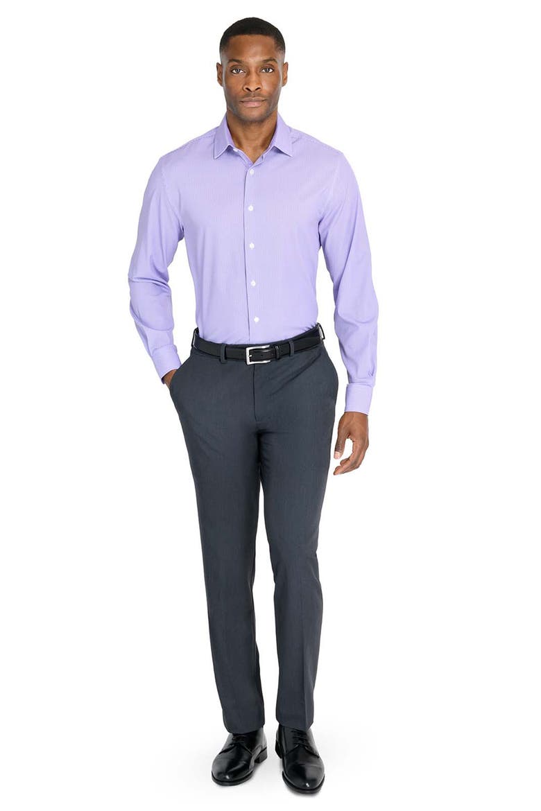 Slim Fit Geometric Print Performance Dress Shirt, Alternate, color, VIOLET