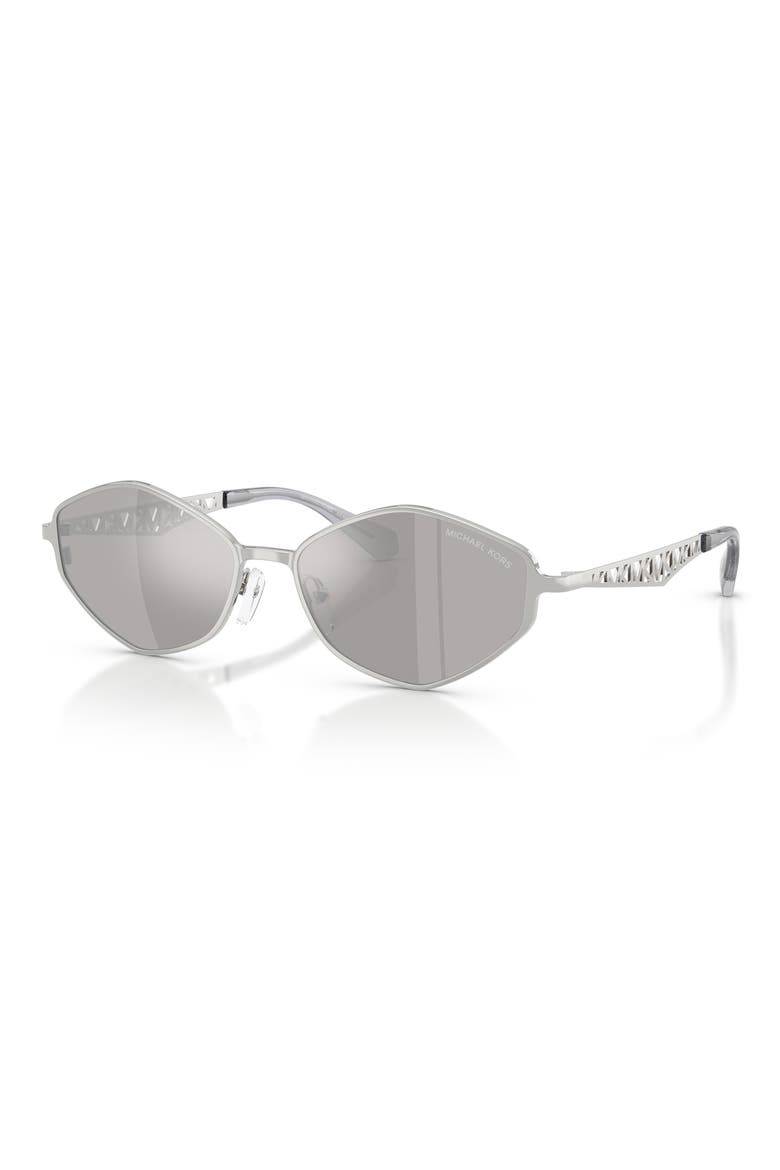Gold Coast 56mm Angular Sunglasses, Alternate, color, SILVER / SILVER MIRROR