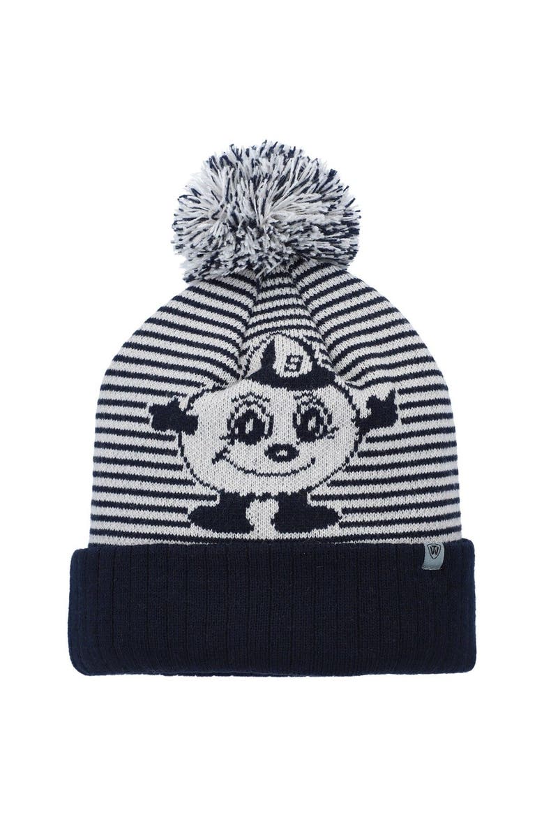 Men's Top of the World Navy Syracuse Orange Line Up Cuffed Knit Hat with Pom, Alternate, color, Navy