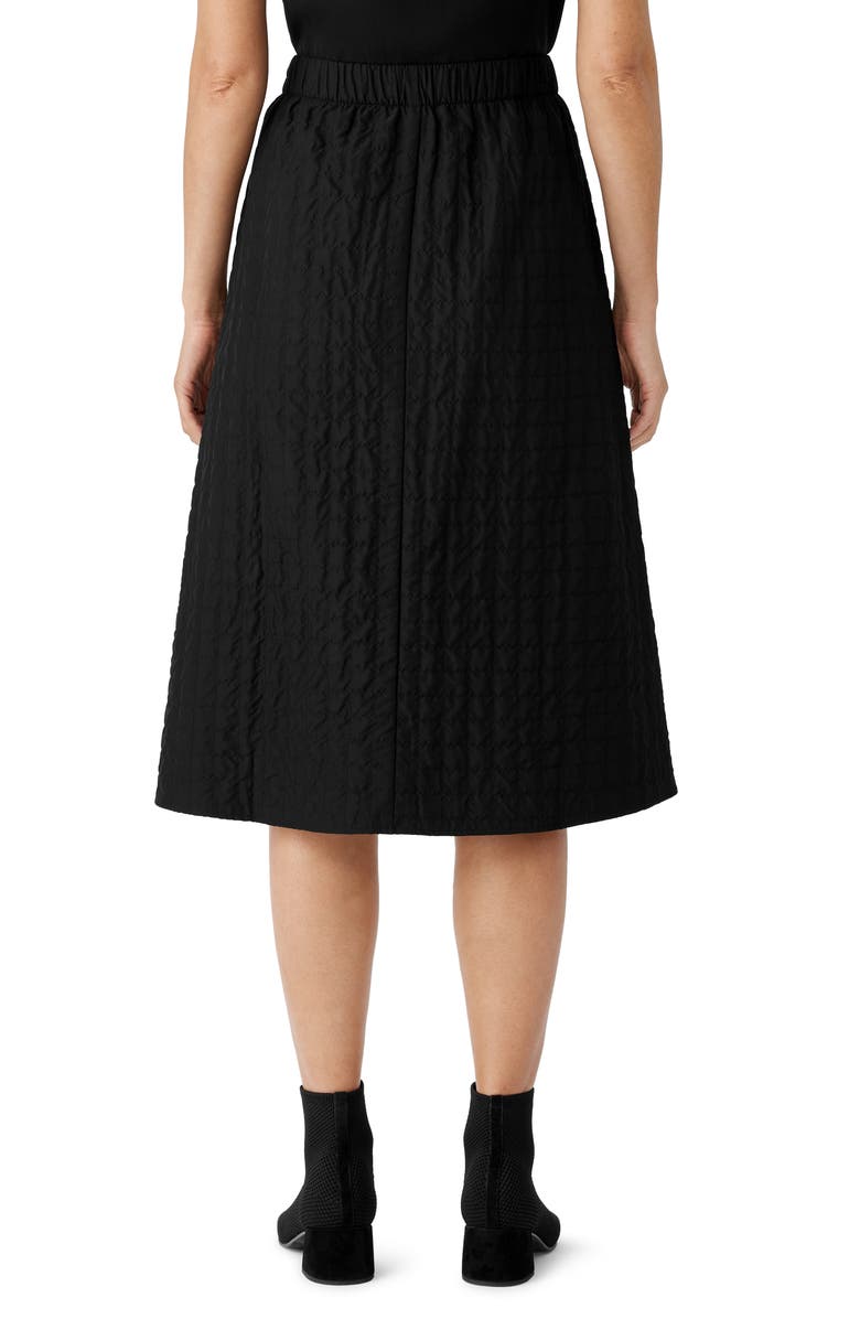 Eileen Fisher Quilted A-Line Silk Skirt, Alternate, color, 
