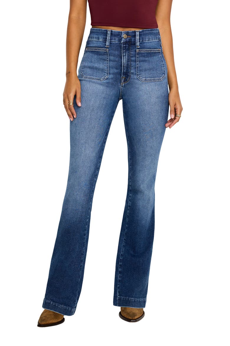 Good Curve Patch Pocket Bootcut Jeans, Main, color, INDIGO708