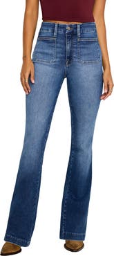Good American Good Curve Patch Pocket Bootcut Jeans