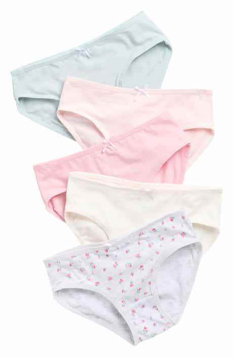 Laura Ashley Kids' Assorted 5-Pack Stretch Cotton Bikini Briefs