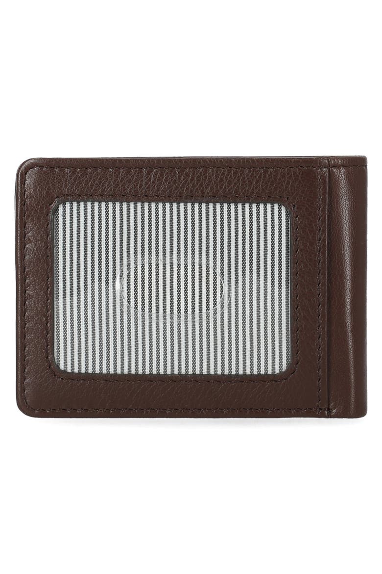 Magnetic Bifold Leather Wallet, Alternate, color, BROWN