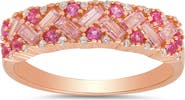 Queen Jewels Pink & White CZ Pavé Ring