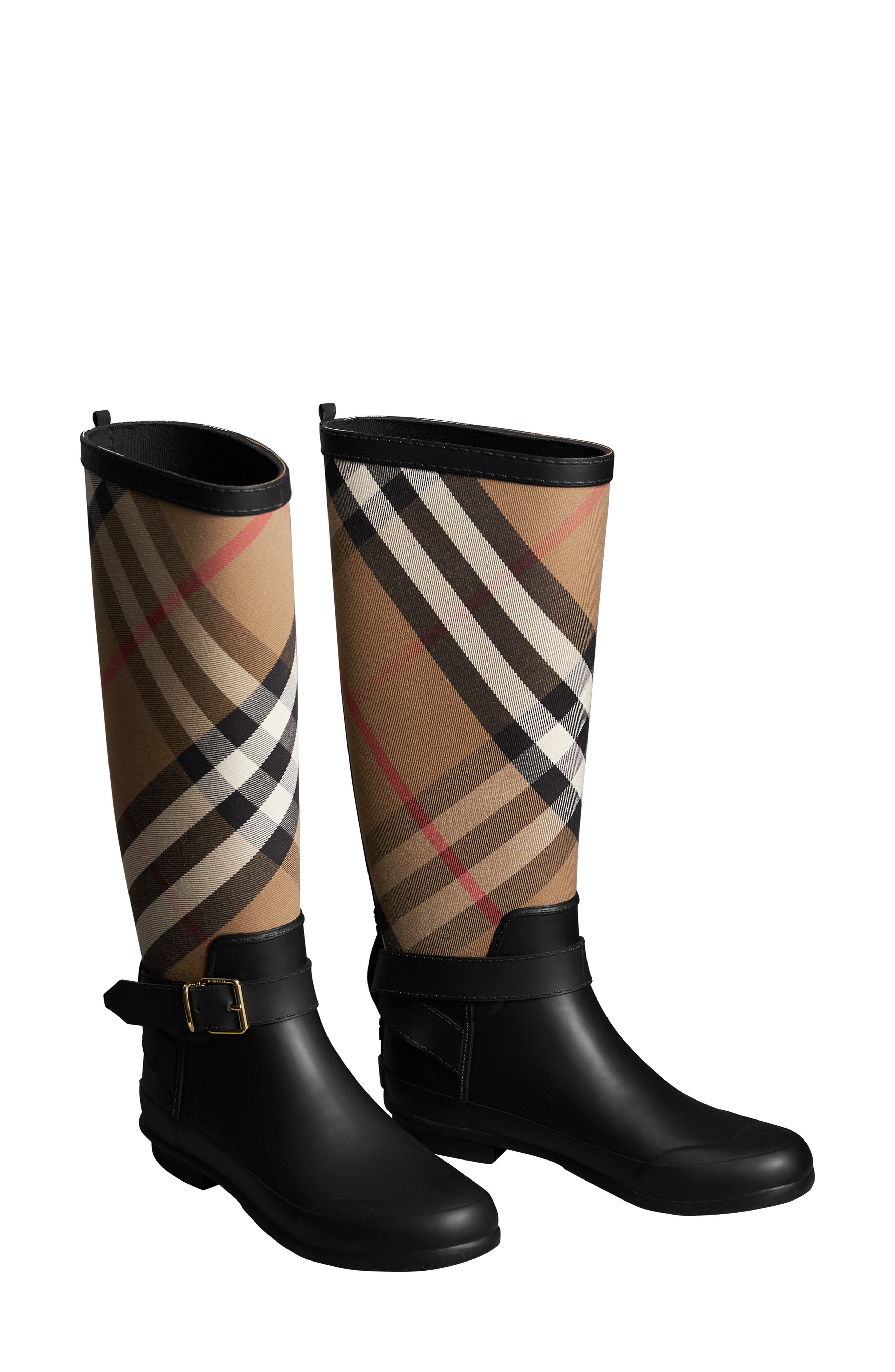 Burberry Check Rain Boot, Main, color, 