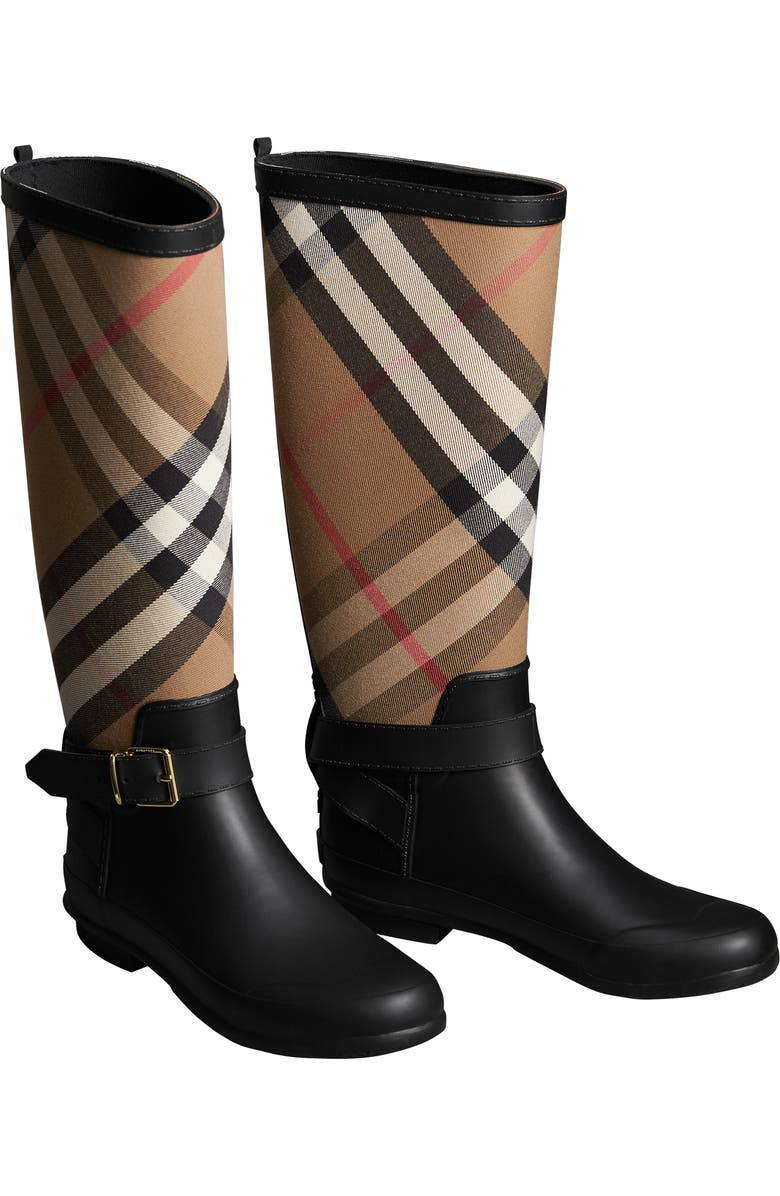 Burberry Check Rain Boot, Main, color,
