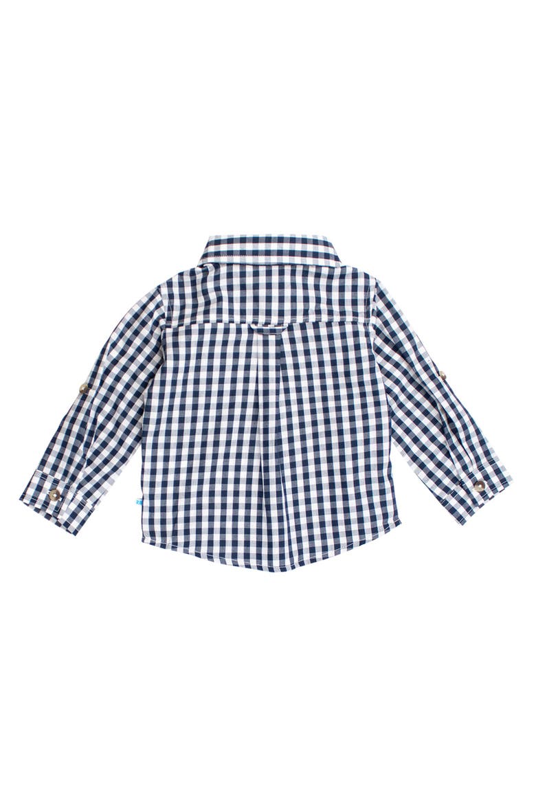Toddler Boys Long Sleeve Button Down Shirt, Alternate, color, Classic Dark Navy Gingham